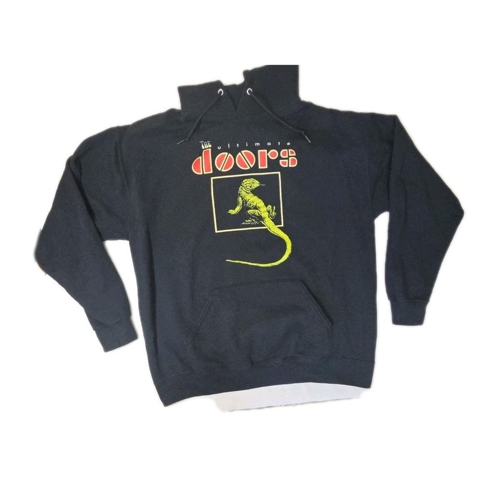 Y2K The Doors Lizard Graphic Hoodie Jerzees Black XL Licensed Band Merch